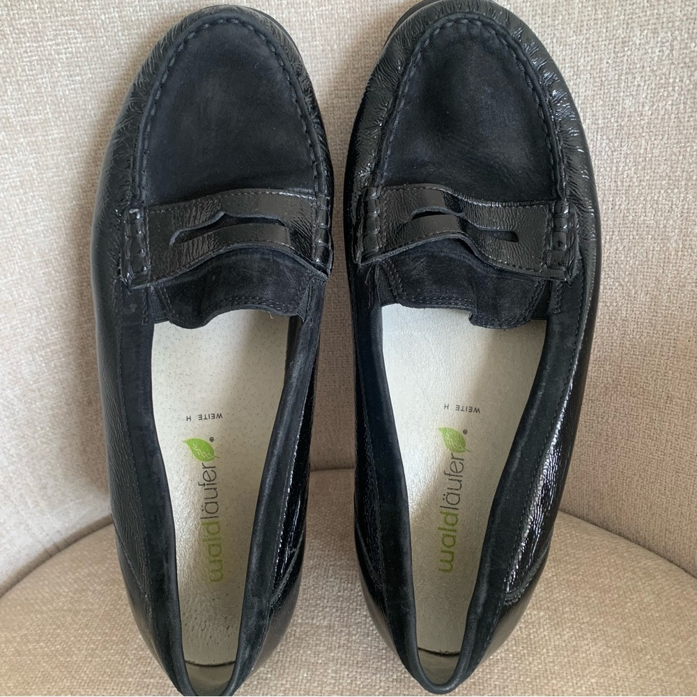 Waldläufer H-width leather and suede loafers size 10